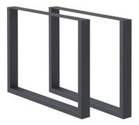 ML-Design Lot de 2 pieds de table 80 x 72 cm rectangulaire anthracite en acier peinture en poudrage design industriel profil carré table à manger et projects de bricolage protecteur de sol inclus Anth