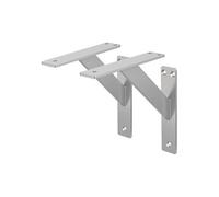 ML-Design Lot de 2 Supports d'Étagère, 180 x 180 mm, en Aluminium, Argent, Style Industriel, Équerre pour Étagères Murales, Flottantes et Projets de Bricolage, Matériel de Montage Inclus