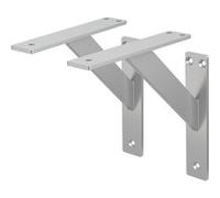ML-Design Lot de 2 Supports d'Etagère, 180 x 180 mm, en Aluminium, Argent, Style