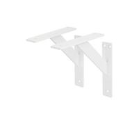 ML-Design 2 pièces support d'étagère 180x180 mm, blanc, aluminium, support d'étagère flottant, équerre d'étagère, support mural