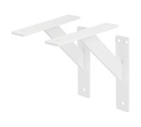 ML-Design Lot de 2 Supports d'Étagère, 180 x 180 mm, en Aluminium, Blanc, Style Industriel, Équerre pour Étagères Murales, Flottantes et Projets de Bricolage, Matériel de Montage Inclus