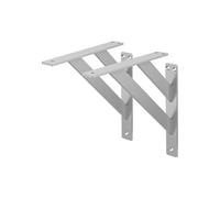 ML-Design Lot de 2 Supports d'Étagère, 240 x 240 mm, en Aluminium, Argent, Double, Style Industriel, Équerre pour Étagères Murales, Flottantes et Projets de Bricolage, Matériel de Montage Inclus