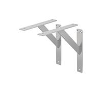 ML-Design Lot de 2 Supports d'Étagère, 240 x 240 mm, en Aluminium, Argent, Style Industriel, Équerre pour Étagères Murales, Flottantes et Projets de Bricolage, Matériel de Montage Inclus