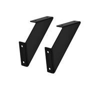 ML-Design Lot de 2 Supports d'Etagère Murale, 10 x 10 cm, en Métal, Noir, Style