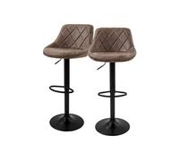 ML-Design Lot de 2 Tabourets de Bar Marron en Simili Rembourré avec Dossier et