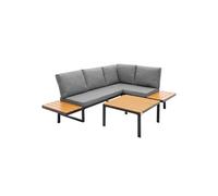 ML-Design Lot de 3 Meubles pour Jardin, en Gris Structure Aspect Bois, Composé d'un Canapé