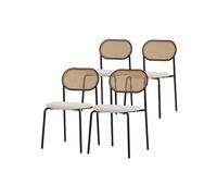 ML-Design Lot de 4 Chaises de Salle à Manger, Beige, Chaise de Cuisine avec Dossier en