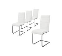 ML-Design Lot de 4 Chaises de Salle à Manger Blanc en Simili Design Cantilever Chaise Pied