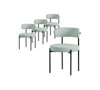 ML-Design Lot de 4 Chaises de Salle à Manger, en Tissu Teddy Polyester, Vert, avec