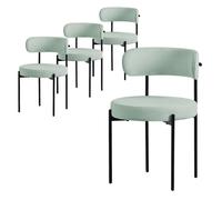 ML-Design Lot de 4 Chaises de Salle à Manger, en Tissu Teddy Polyester, Vert, avec