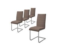 ML-Design Lot de 4 chaises de salle à manger marron en simili design cantilever chaise pied luge assise rembourré ergonomique à dossier haut