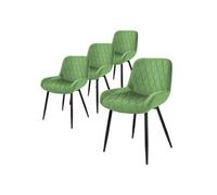 ML-Design Lot de 4 chaises de salle à manger – Vert sauge, moderne/rétro, dossier et accoudoirs