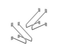 ML-Design Lot de 4 Equerres d'Etagère 220 mm, en Acier, Argent, Style Industriel, Console