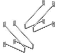 ML-Design Lot de 4 Équerres d'Étagère 220 mm, en Acier, Argent, Style Industriel, Console Silber