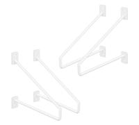 ML-Design Lot de 4 Équerres d'Étagère 220 mm, en Acier, Blanc, Style Industriel, Console Murale Decorative, Forme Épingle à Cheveux, Support Robuste pour Étagères Murales, Matériel de Montage Inclus