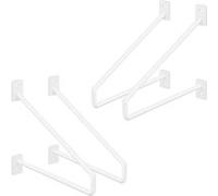 ML-Design Lot de 4 Équerres d'Étagère 220 mm, en Acier, Blanc, Style Industriel, Console Weiß