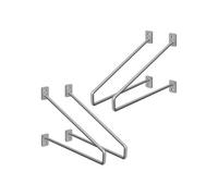 ML-Design Lot de 4 équerres d'étagère 265 mm argenté en acier style industriel pro console murale decorative forme épingle à cheveux support robuste
