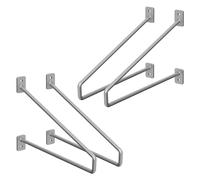 ML-Design Lot de 4 Equerres d'Etagère 265 mm, en Acier, Argent, Style Industriel, Console