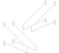 ML-Design Lot de 4 Équerres d'Étagère 265 mm, en Acier, Blanc, Style Industriel, Console Weiß