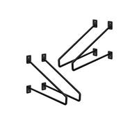 ML-Design Lot de 4 Équerres d'Étagère 265 mm, en Acier, Noir, Style Industriel, Console Murale Decorative, Forme Épingle à Cheveux, Support Robuste pour Étagères Murales, Matériel de Montage Inclus