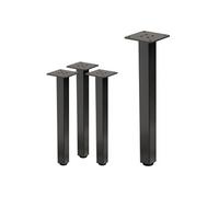 ML-Design Lot de 4 Pieds de Table I-Design 42 cm, Aspect industriel, en Acier Laqué,