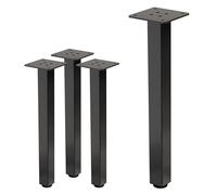 ML-Design Lot de 4 Pieds de Table I-Design 42 cm, Aspect Industriel, en Acier Laqué, Profil Carré 4 x 4 cm, Pieds de Meuble Réglables en Hauteur 1-4 cm, Pieds de Support de Table Basse Banc Buffet