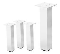 ML-Design Lot de 4 Pieds de Table I-Design 42 cm, Blanc Brillant, en Acier Laqué Epoxy, Weiß