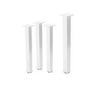 ML-Design Lot de 4 Pieds de Table I-Design 90 cm, Blanc Brillant, en Acier Laqué Epoxy,