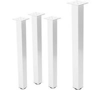 ML-Design Lot de 4 Pieds de Table I-Design 90 cm, Blanc Brillant, en Acier Laqué Epoxy, Weiß