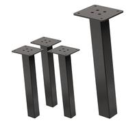 ML-Design Lot de 4 Pieds de Table Inclinés H30 cm, Gris Foncé, en Acier Laqué Époxy, Profil Carré 4x4 cm, Design Forme en I Rectiligne, Inclinaison 96°, Protections de Sol Autocollantes Inclus