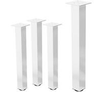 ML-Design Lot de 4 Pieds de Table L-Design 72 cm, Blanc Brillant, en Acier Laqué Epoxy, Weiß