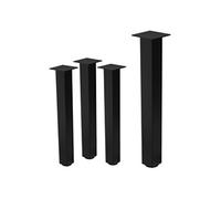 ML-Design Lot de 4 Pieds de Table L-Design 72 cm, Noir Brillant, en Acier Laqué Epoxy,