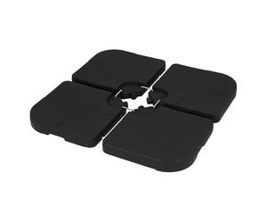 ML-Design Lot de 4 Poids de Lestage pour Parasol Déporté, Dalles Remplissables 60 L Eau ou 80 kg Sable, Plaques Stables pour Support en Croix avec Connecteurs en Métal, Résistants aux Intempéries