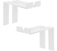ML-Design Lot de 4 Supports d'Étagère 20x4x14,5 cm, en Métal, Blanc, Style Industriel, Weiß