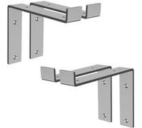 ML-Design Lot de 4 Supports d'Étagère 20x4x14,5 cm, en Métal, Gris, Style Industriel, Grau