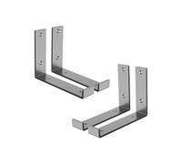 ML-Design Lot de 4 Supports d'Etagère 20x4x14 cm, en Métal, Gris, Style Industriel, Forme