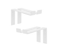 ML-Design Lot de 4 Supports d'Étagère 25x4x14,5 cm, en Métal, Blanc, Style Industriel, Forme de L, Équerre pour Étagères Murales à 90 degrés, Flottantes et Projets de Bricolage, Kit de Montage Inclus