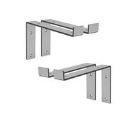 ML-Design Lot de 4 Supports d'Étagère 25x4x14,5 cm, en Métal, Gris, Style Industriel, Grau