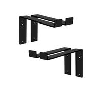 ML-Design Lot de 4 Supports d'Étagère 25x4x14,5 cm, en Métal, Noir, Style Industriel, Forme de L, Équerre pour Étagères Murales à 90 degrés, Flottantes et Projets de Bricolage, Kit de Montage Inclus