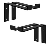 ML-Design Lot de 4 Supports d'Étagère 25x4x14,5 cm, en Métal, Noir, Style Industriel, Forme de L, Équerre pour Étagères Murales à 90 degrés, Flottantes et Projets de Bricolage, Kit de Montage Inclus