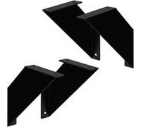 ML-Design Lot de 4 Supports d'Étagère Murale, 20 x 20 cm, en Métal, Noir, Style Schwarz