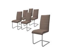 ML-Design Lot de 6 Chaises de Salle à Manger Marron en Simili Design Cantilever Chaise