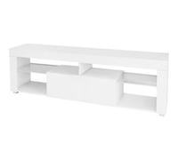 ML-Design Meuble Bas TV, Blanc, 140x51x35 cm, Panneau de Particules MDF Finition