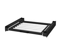 ML-Design Meuble pour Machine à Laver et Seche Linge, Kit de Superposition | Colonne de Buanderie, Étagère Separateur Universel, Plateau avec Corde à Linge Extensible et Robuste, 60,5x54,5 cm, Noir