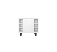 ML-Design Meuble sous Lavabo, Blanc, 60 x 54 x 32 cm, avec 1 Porte et 6 Etagères, Panneau