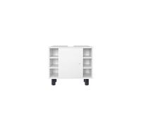 ML-Design Meuble sous Lavabo, Blanc, 60 x 54 x 32 cm, avec 1 Porte et 6 Etagères, Panneau