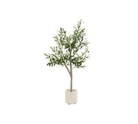 ML-Design Olivier Artificiel 120 cm Décoratif, Plante Verte Grande avec Tronc en Bois Naturel et Fruits en Plastique, Fausse Plante en Pot, Arbre pour Intérieur/Extérieur Chambre Balcon Salon Bureau