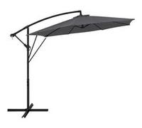 ML-Design Parasol Déporté Ø 300 cm Anthracite en Aluminium avec Manivelle, Protection UV50+ Tissu Imperméable, Modèle Inclinable et Pivotant 360°, Meuble pour Jardin Terrasse, Housse et Support inclus