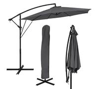 ML-Design Parasol Déporté Ø 300 cm sans/avec LED en Aluminium avec Manivelle, Protection UV50+ et Tissu Imperméable, Inclinable et Rotatif 360°, Meuble de Jardin Terrase, Housse et Support Inclus