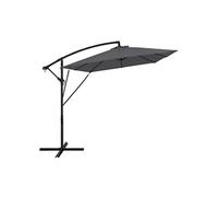 ML-Design Parasol Déporté Ø 330 cm Anthracite en Aluminium avec Manivelle, Protection UV50+ Tissu Imperméable, Modèle Inclinable et Pivotant 360°, Meuble pour Jardin Terrasse, Housse et Support inclus